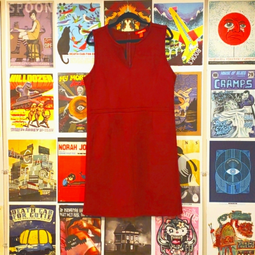 🔥3/$40🔥Cranberry Red Ultra Suede Romper Dress Sz 14